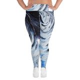 Metal Blue Wave  All-Over Print Plus Size Leggings