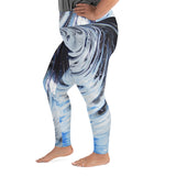 Metal Blue Wave  All-Over Print Plus Size Leggings