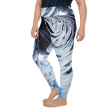 Metal Blue Wave  All-Over Print Plus Size Leggings