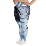 Metal Blue Wave  All-Over Print Plus Size Leggings