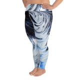 Metal Blue Wave  All-Over Print Plus Size Leggings