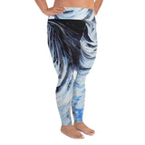 Metal Blue Wave  All-Over Print Plus Size Leggings