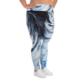 Metal Blue Wave  All-Over Print Plus Size Leggings