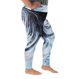 Metal Blue Wave  All-Over Print Plus Size Leggings