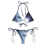 Metal Blue Wave All-over print recycled string bikini