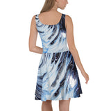 Metal Blue Wave Skater Dress