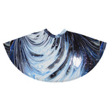 Metal Blue Wave Skater Skirt