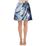 Metal Blue Wave Skater Skirt