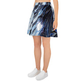 Metal Blue Wave Skater Skirt