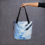 Metal Blue Wave Tote bag