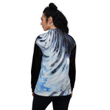 Metal Blue Wave Unisex Bomber Jacket