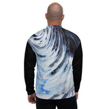 Metal Blue Wave Unisex Bomber Jacket