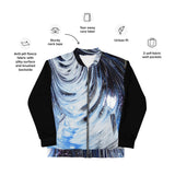 Metal Blue Wave Unisex Bomber Jacket