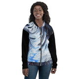 Metal Blue Wave Unisex Bomber Jacket