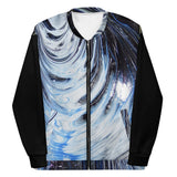 Metal Blue Wave Unisex Bomber Jacket