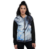 Metal Blue Wave Unisex Bomber Jacket