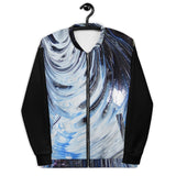 Metal Blue Wave Unisex Bomber Jacket