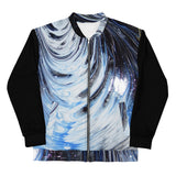 Metal Blue Wave Unisex Bomber Jacket