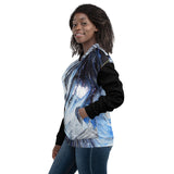 Metal Blue Wave Unisex Bomber Jacket