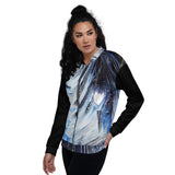 Metal Blue Wave Unisex Bomber Jacket