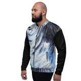 Metal Blue Wave Unisex Bomber Jacket