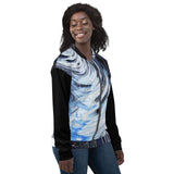 Metal Blue Wave Unisex Bomber Jacket