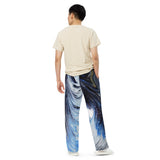 Metal Blue Wave All-over print unisex wide-leg pants