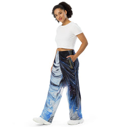 Metal Blue Wave All-over print unisex wide-leg pants