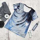 Metal Blue Wave All-Over Print Women's Athletic T-shirt