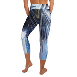 Metal Blue Wave Yoga Capri Leggings