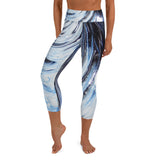 Metal Blue Wave Yoga Capri Leggings