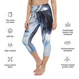 Metal Blue Wave Yoga Capri Leggings