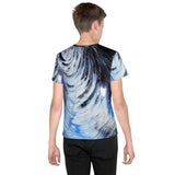 Metal Blue Wave Youth crew neck t-shirt