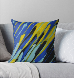 Throw Pillow - artsy sister pouring art swipe painting arts decor beautiful wallpapers