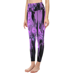 Purple Haze Women's High-Waisted Leggings (Model L36)