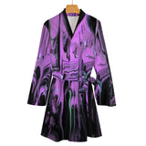 Purple Haze Cute Ladies Long Sleeve Belted Robe