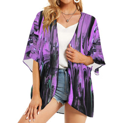 Purple Haze Women's Kimono Chiffon Cover Up (H51)