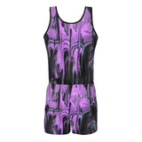 Purple Haze All Over Print Vest Short Jumpsuit (Sets 15)