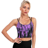 Purple Haze Cute Cropped Yoga Tops for Women