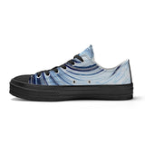 Metal Blue Wave SF_S62 Unisex Classic Low Top Canvas Shoes - Black