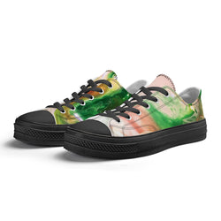 Green Goo SF_S62 Unisex Classic Low Top Canvas Shoes - Black
