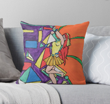 Abstraction attacking realism - Artwork Throw Pillow