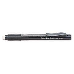 Pentel Clic Eraser, Retractable, Pocket Clip, Rubber Grip, Black Barrel (ZE22A)