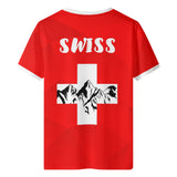 Mens All Over Print Short Sleeve T-Shirt-Switzerland