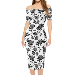 Womens Off The Shoulder Office Lady Dress