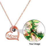 Green Goo Personalized Custom Photo Projection Necklace Heart-shaped Gifts for Mom