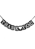 Wedding THANK YOU Banner Black Square Card Paper Wedding Decorations