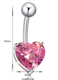 Belly Button Rings Piercing Heart-shaped Women's Navel Jewelry