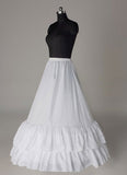 White Long Petticoats Taffeta A Line Ruffle Two Tier Boneless Wedding Petticoats