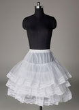 Short Wedding Petticoats White Taffeta A Line Ruffle Three Tiers Boneless Bridal Petticoats